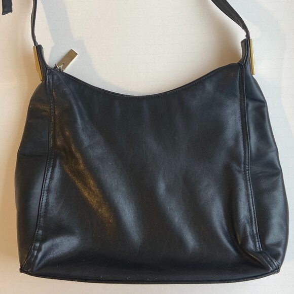 COLETTA Black Leather Shoulder Bag With Gold Hardware - Picture 7 of 12